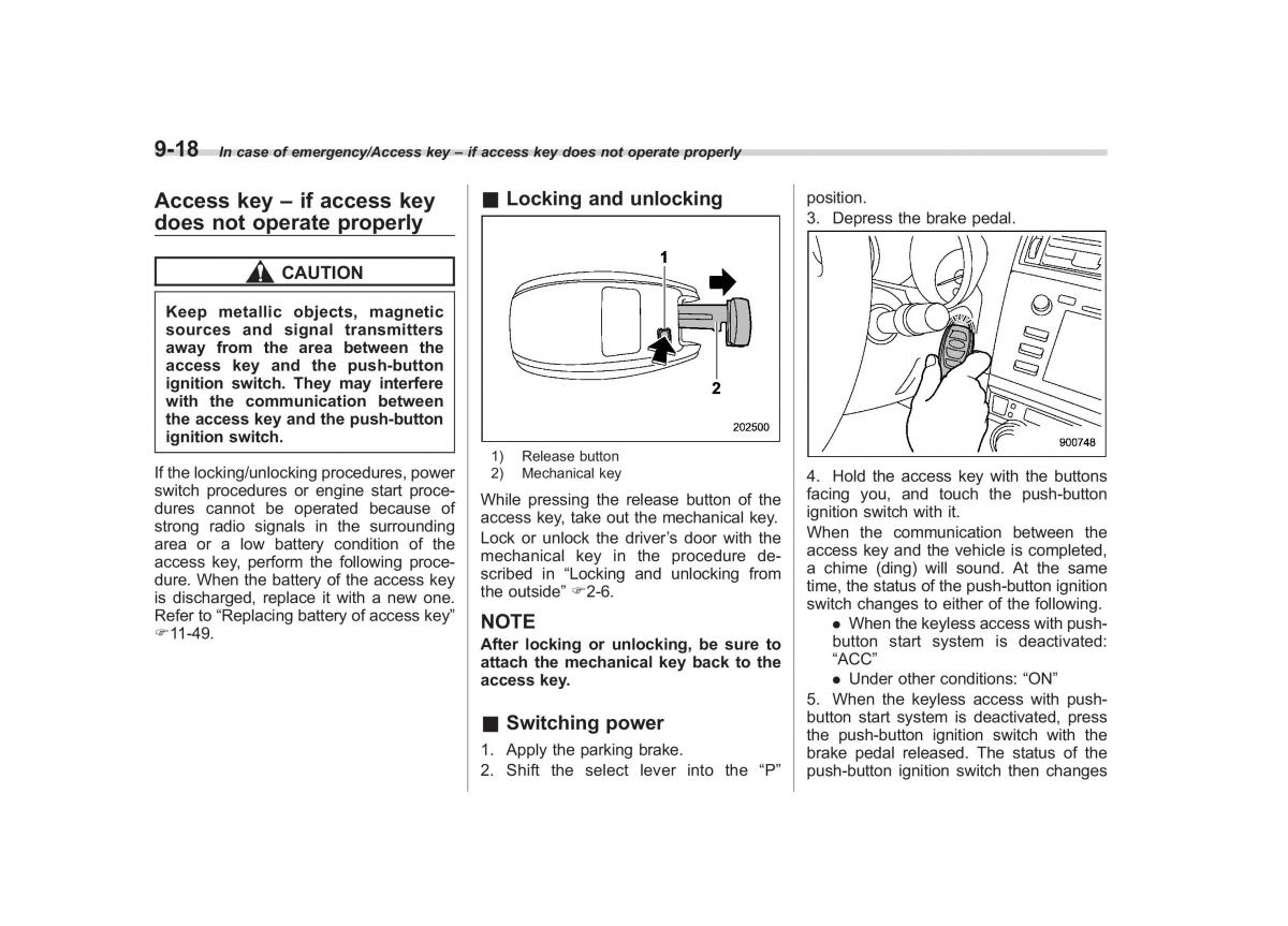 Subaru Outback Legacy V 5 owners manual / page 469