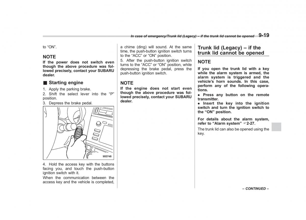 Subaru Outback Legacy V 5 owners manual / page 470