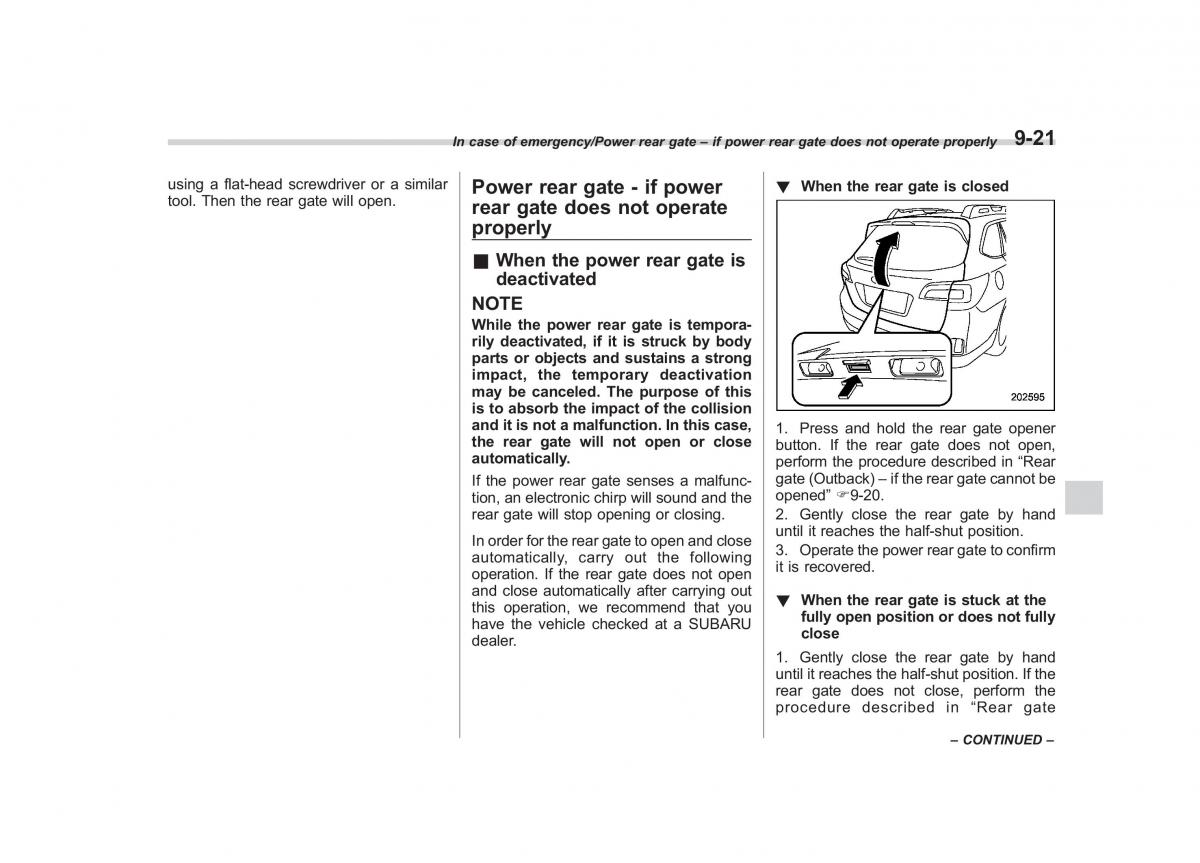 Subaru Outback Legacy V 5 owners manual / page 472