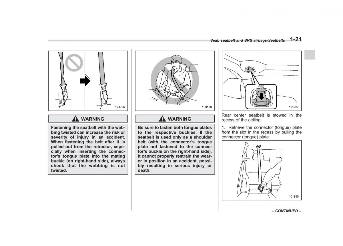 Subaru Outback Legacy V 5 owners manual / page 48