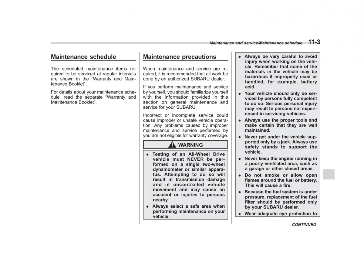 Subaru Outback Legacy V 5 owners manual / page 484