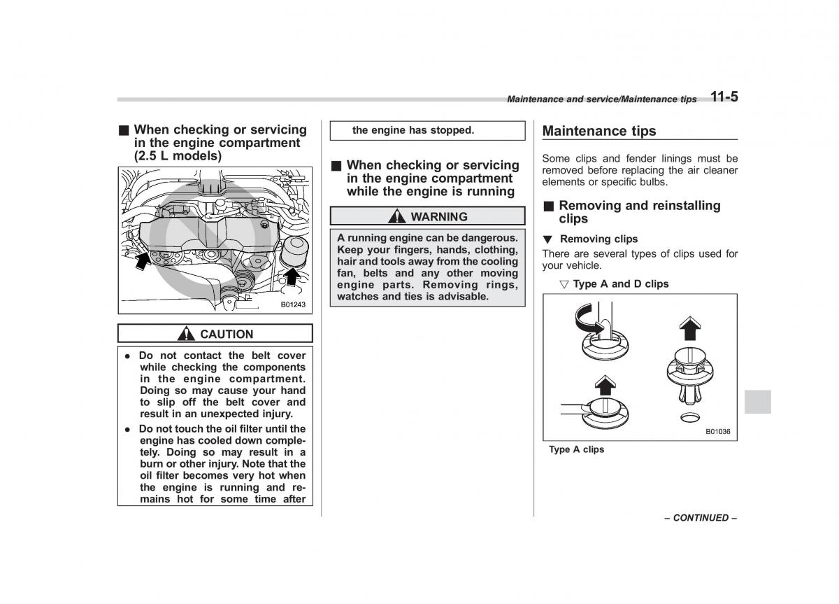 Subaru Outback Legacy V 5 owners manual / page 486