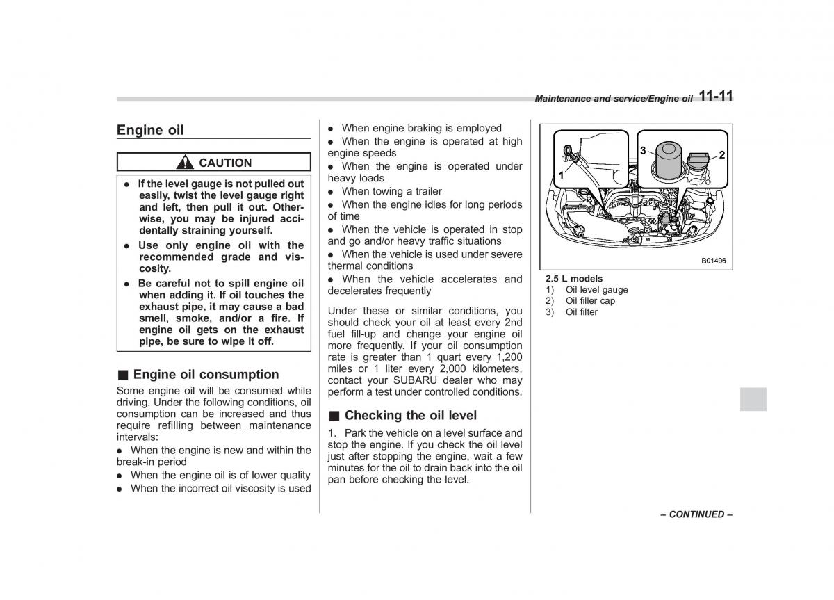 Subaru Outback Legacy V 5 owners manual / page 492