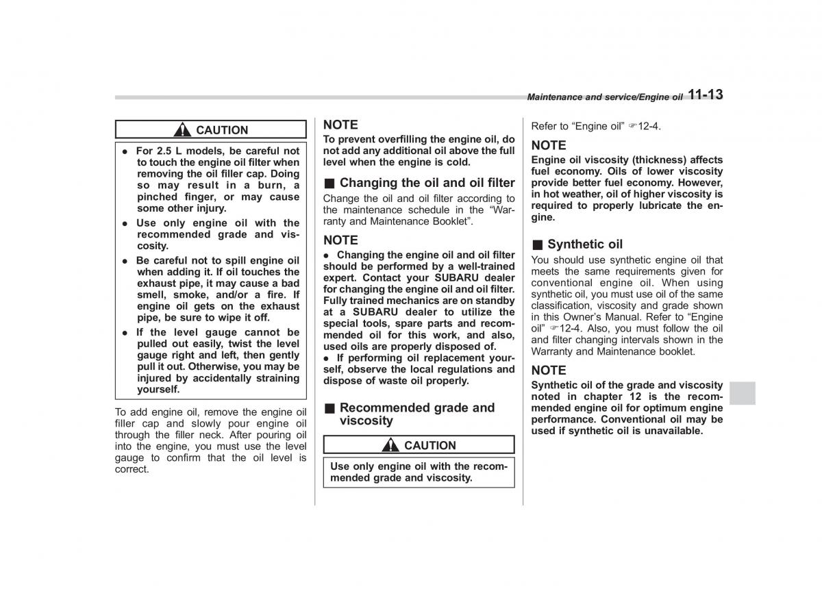 Subaru Outback Legacy V 5 owners manual / page 494