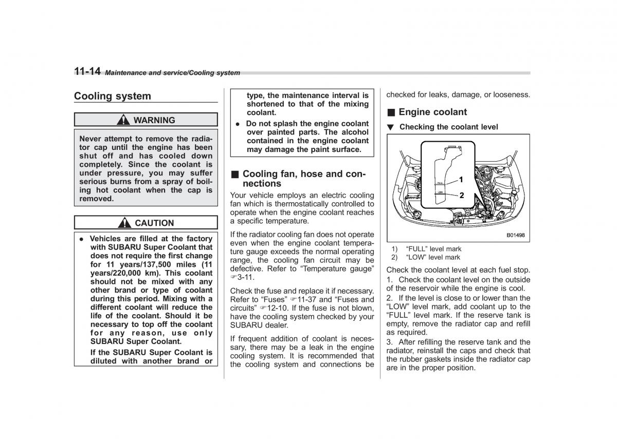 Subaru Outback Legacy V 5 owners manual / page 495