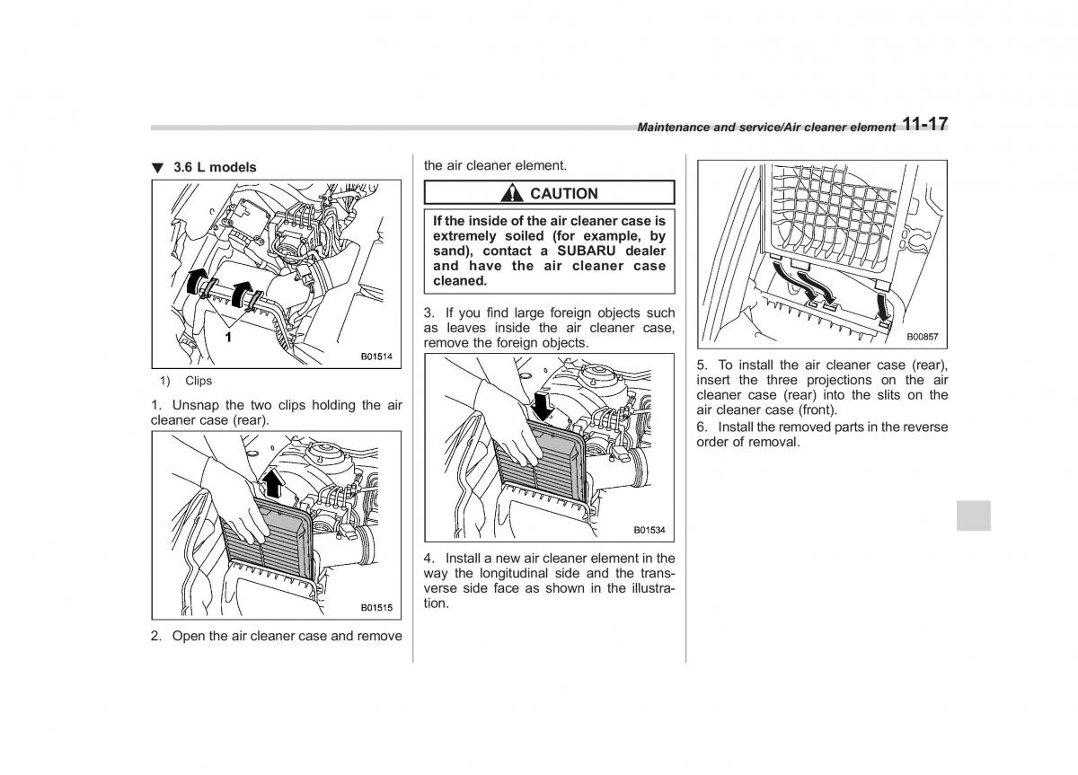 Subaru Outback Legacy V 5 owners manual / page 498