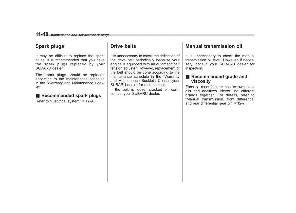 Subaru Outback Legacy V 5 owners manual / page 499