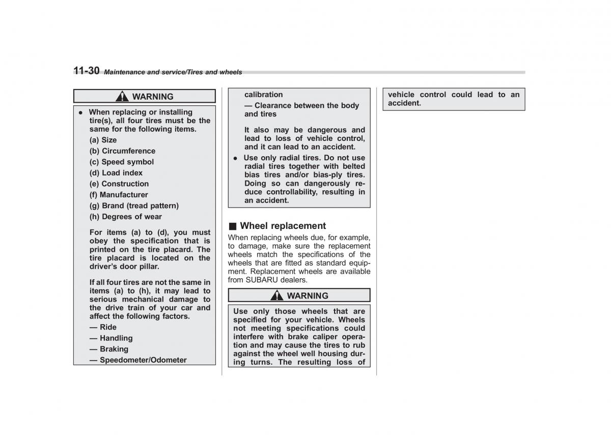 Subaru Outback Legacy V 5 owners manual / page 511