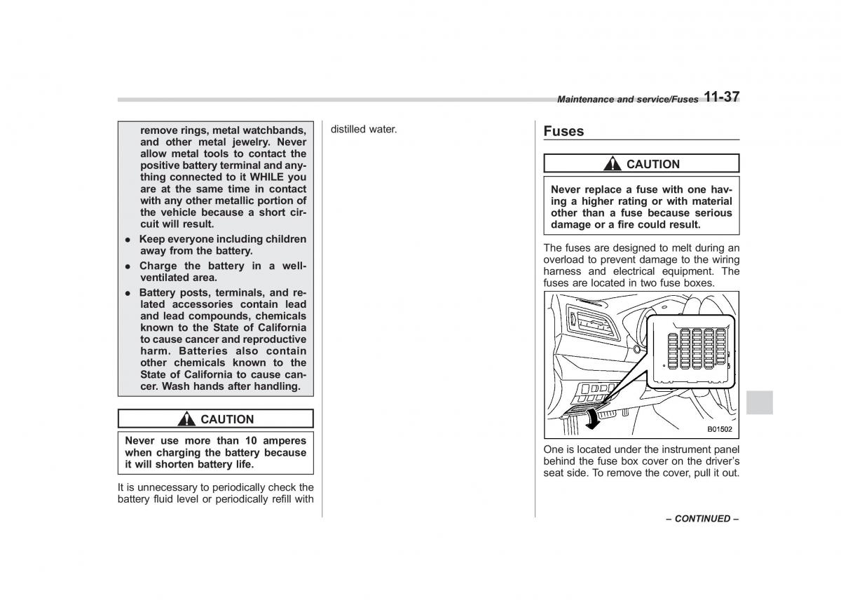 Subaru Outback Legacy V 5 owners manual / page 518