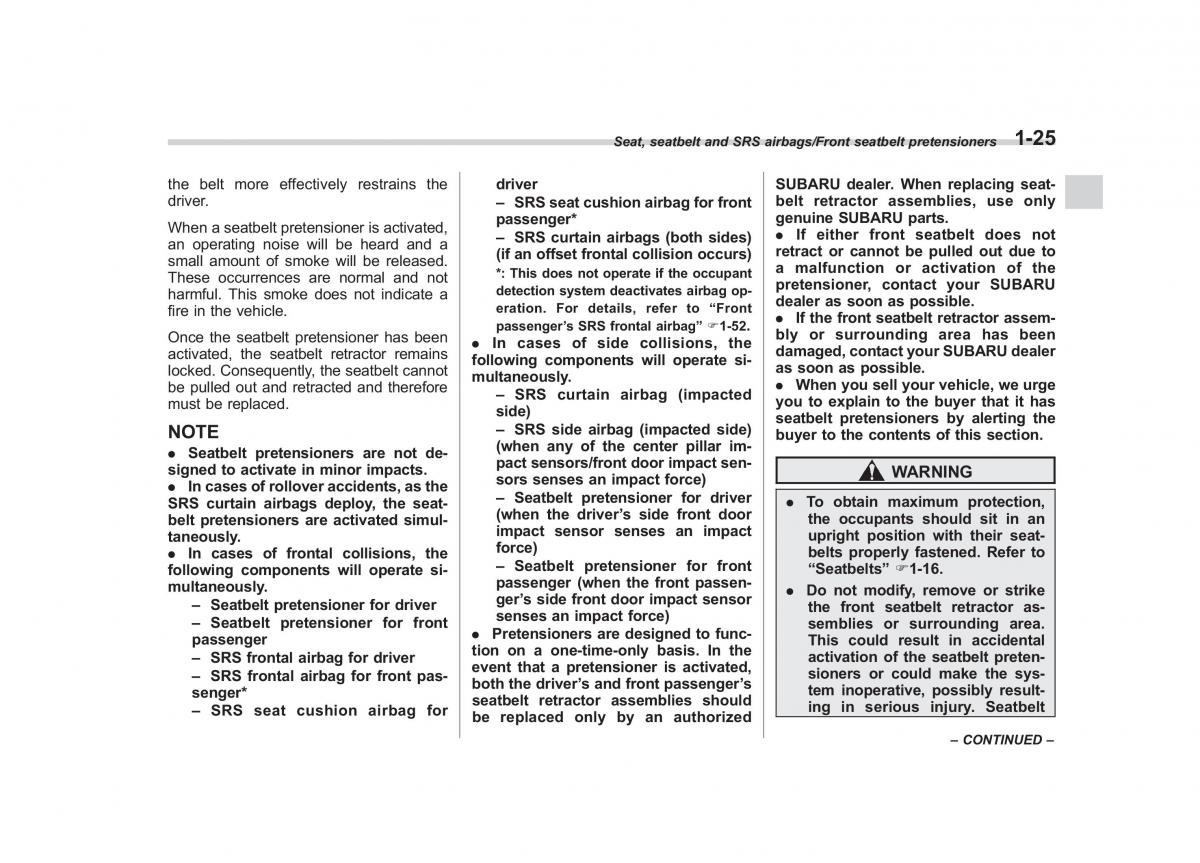 Subaru Outback Legacy V 5 owners manual / page 52