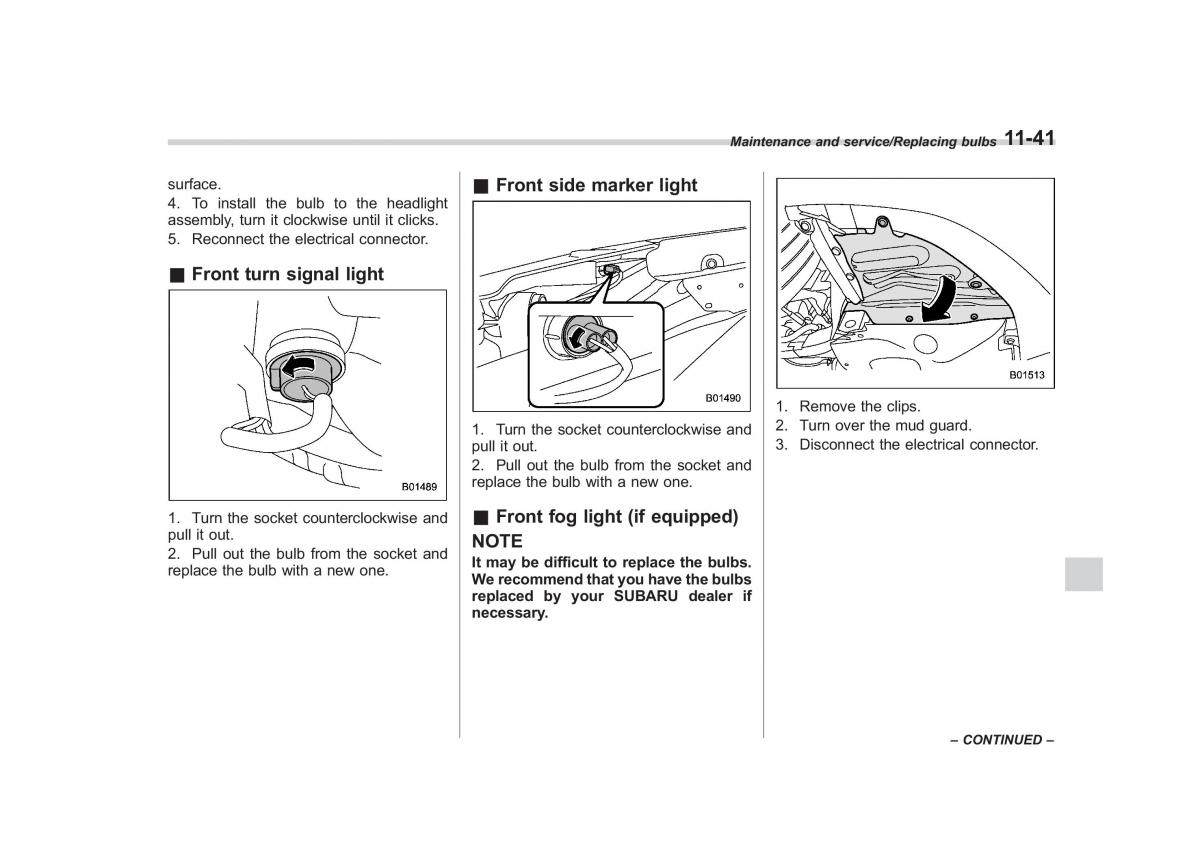 Subaru Outback Legacy V 5 owners manual / page 522