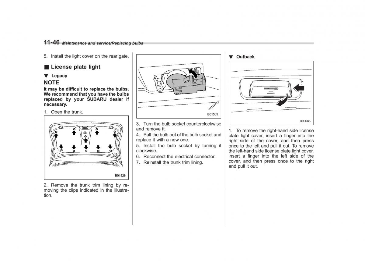 Subaru Outback Legacy V 5 owners manual / page 527