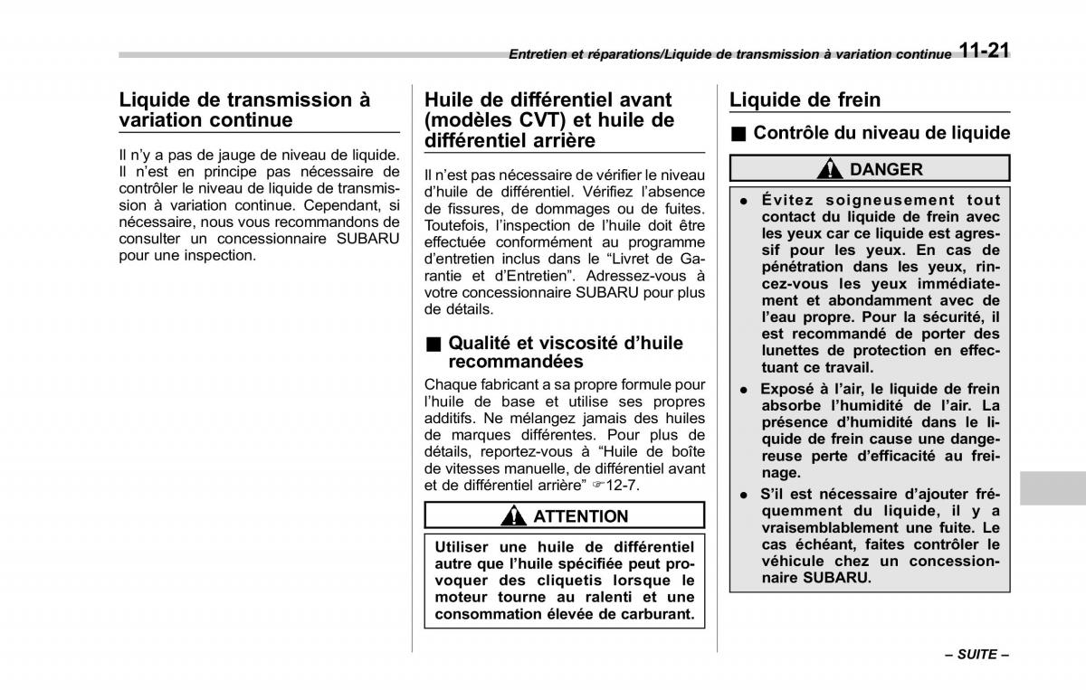 Subaru Outback Legacy V 5 manuel du proprietaire / page 546