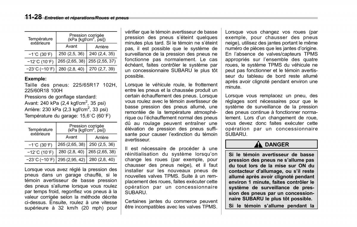 Subaru Outback Legacy V 5 manuel du proprietaire / page 553