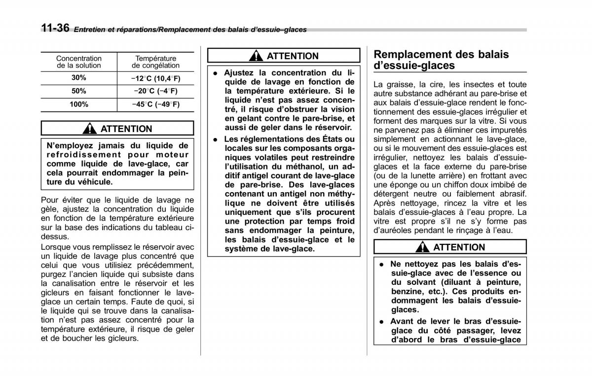 Subaru Outback Legacy V 5 manuel du proprietaire / page 561