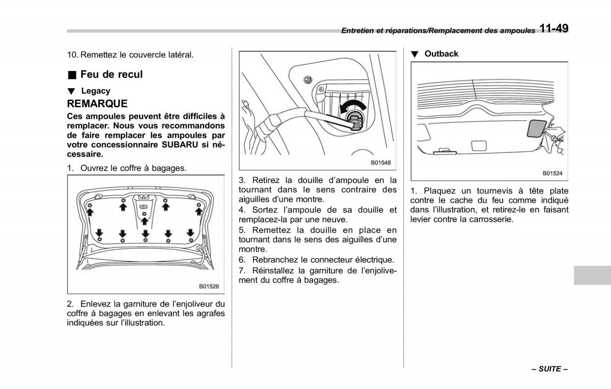 Subaru Outback Legacy V 5 manuel du proprietaire / page 574