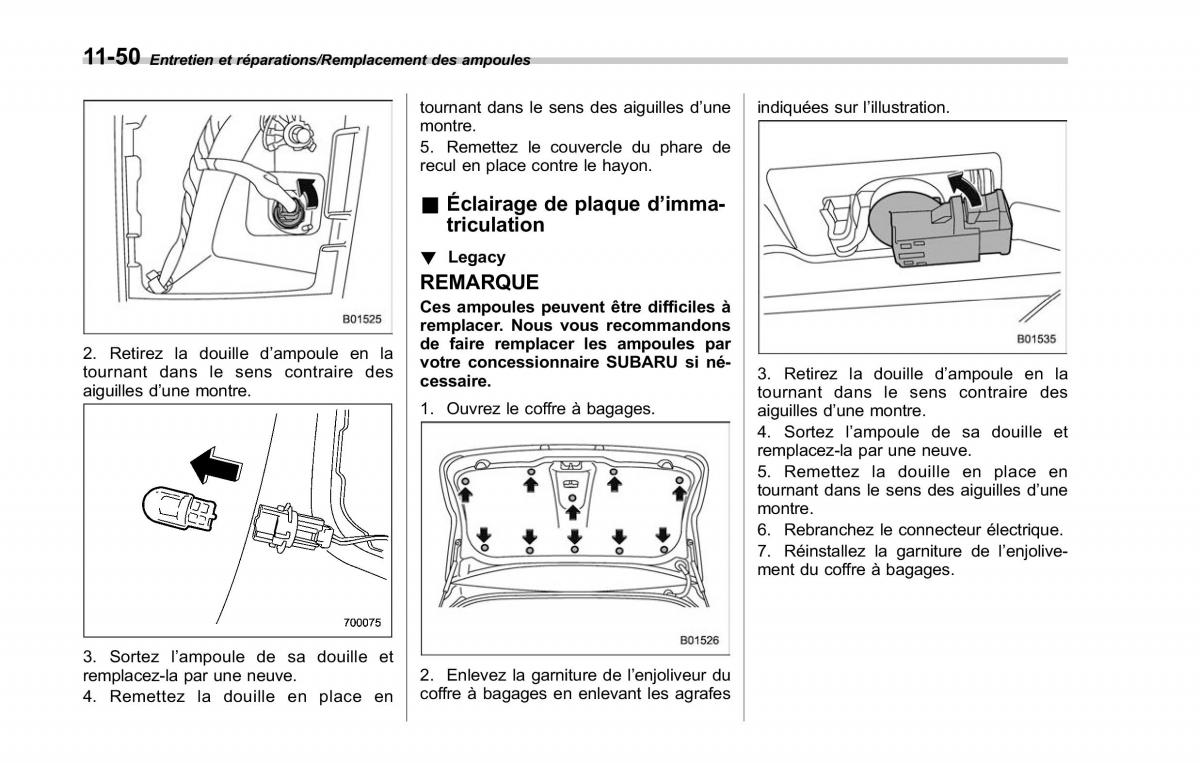 Subaru Outback Legacy V 5 manuel du proprietaire / page 575