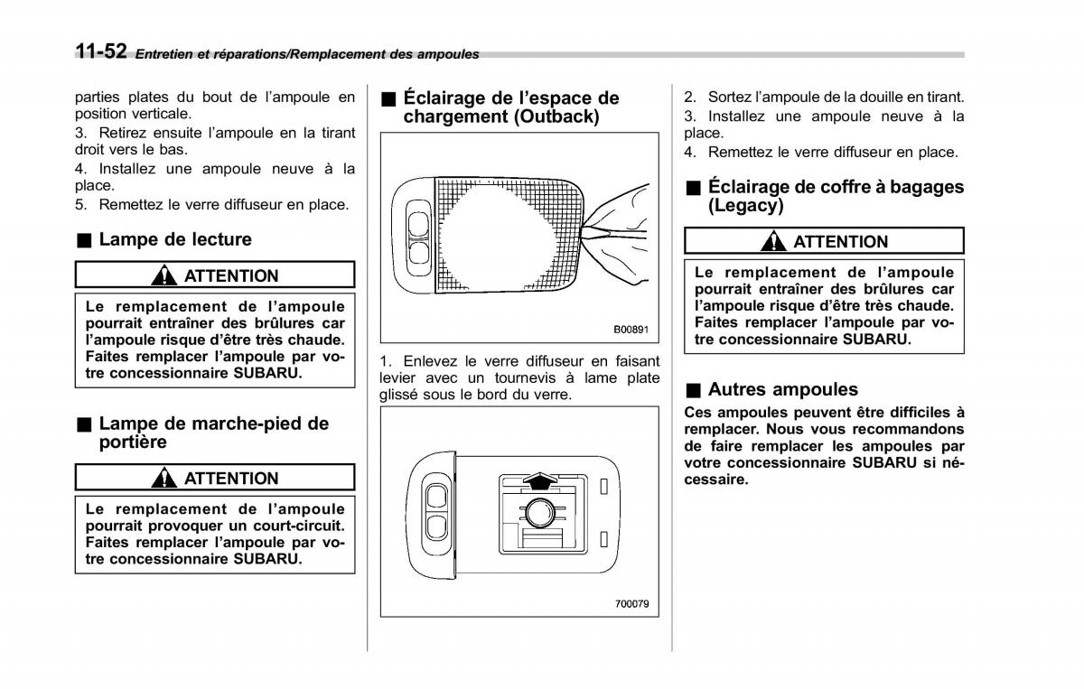 Subaru Outback Legacy V 5 manuel du proprietaire / page 577