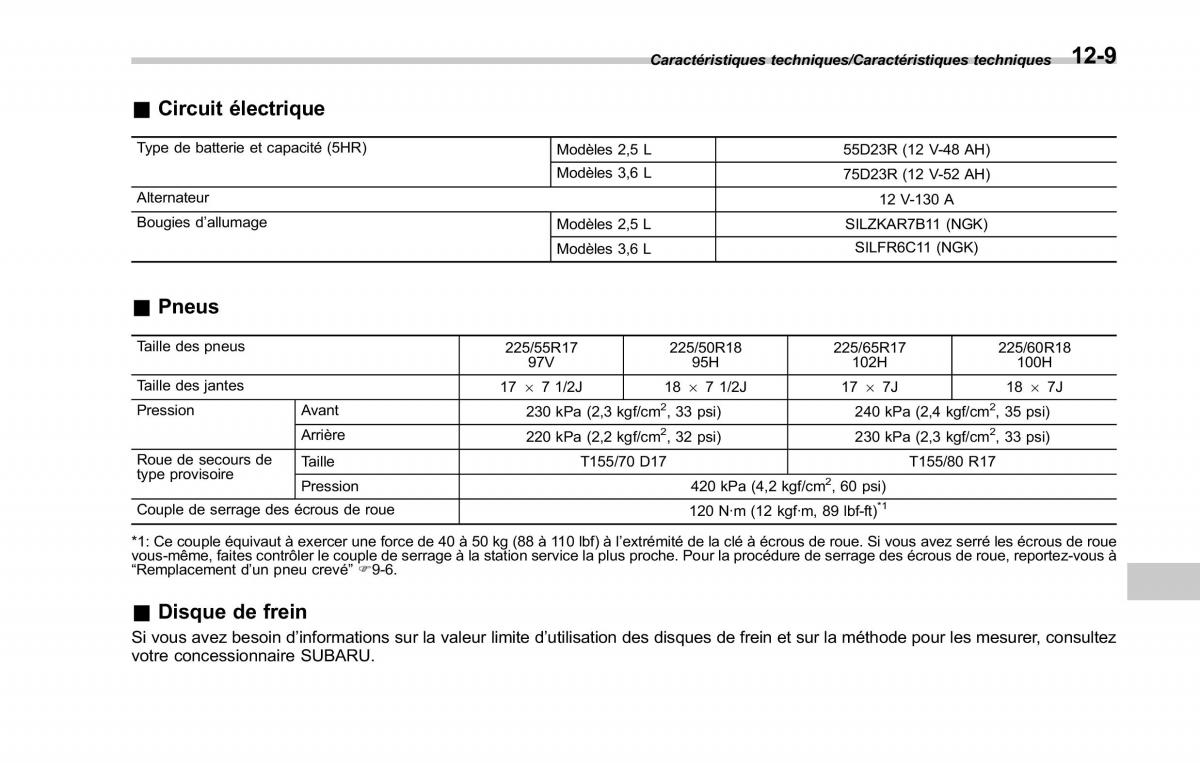 Subaru Outback Legacy V 5 manuel du proprietaire / page 590