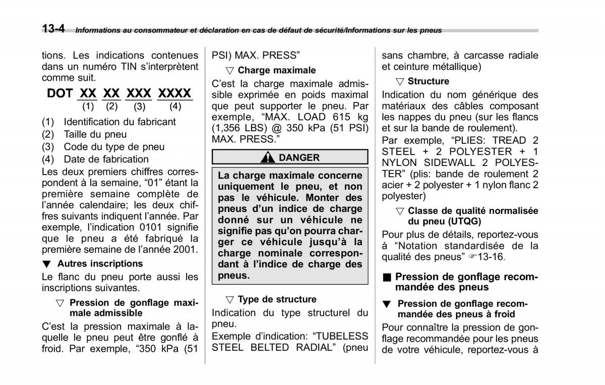 Subaru Outback Legacy V 5 manuel du proprietaire / page 603