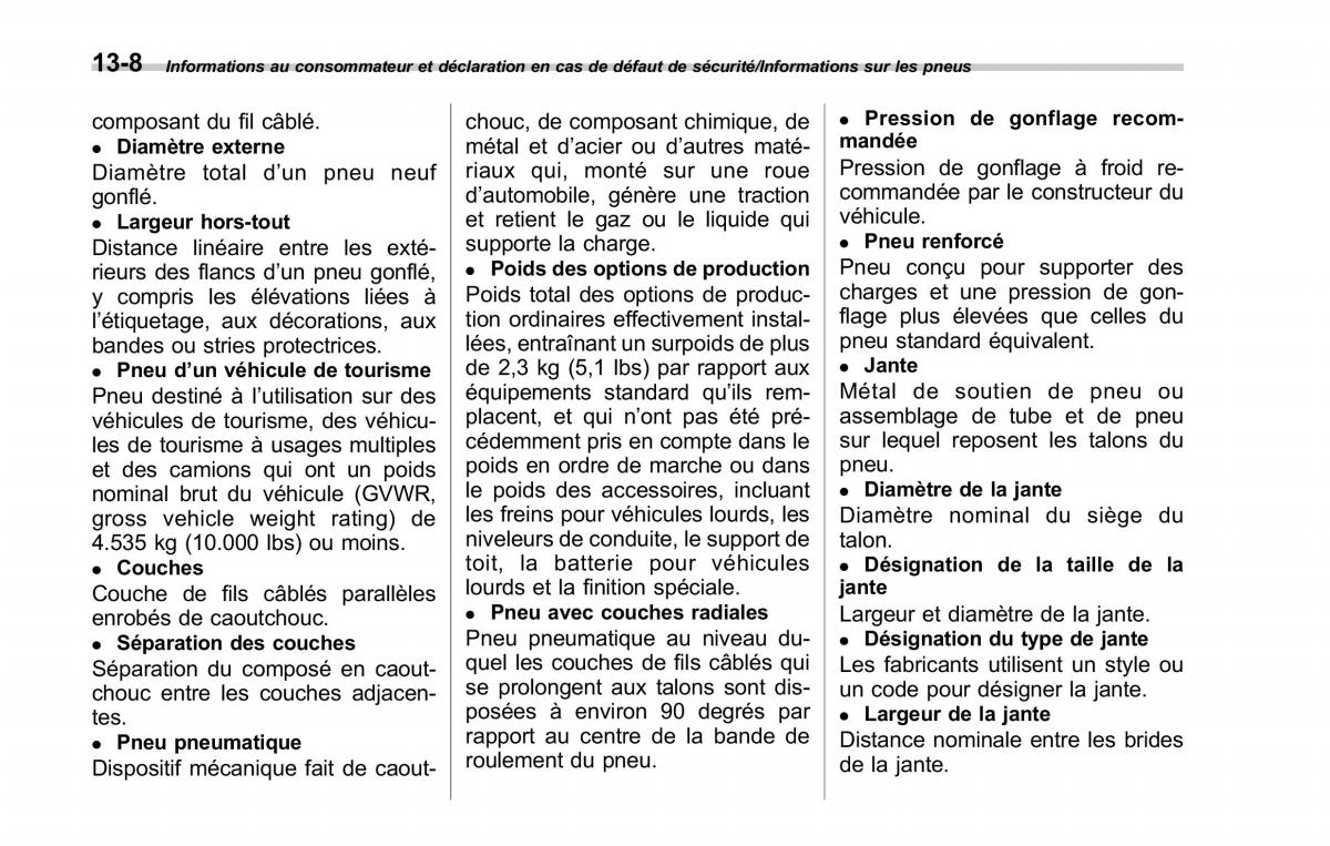 Subaru Outback Legacy V 5 manuel du proprietaire / page 607