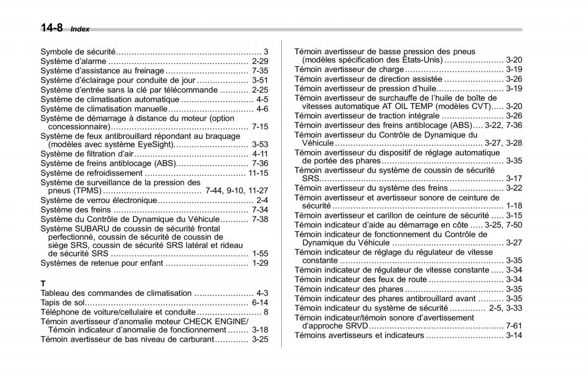 Subaru Outback Legacy V 5 manuel du proprietaire / page 625