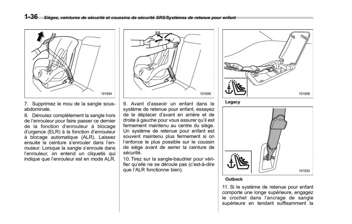 Subaru Outback Legacy V 5 manuel du proprietaire / page 67