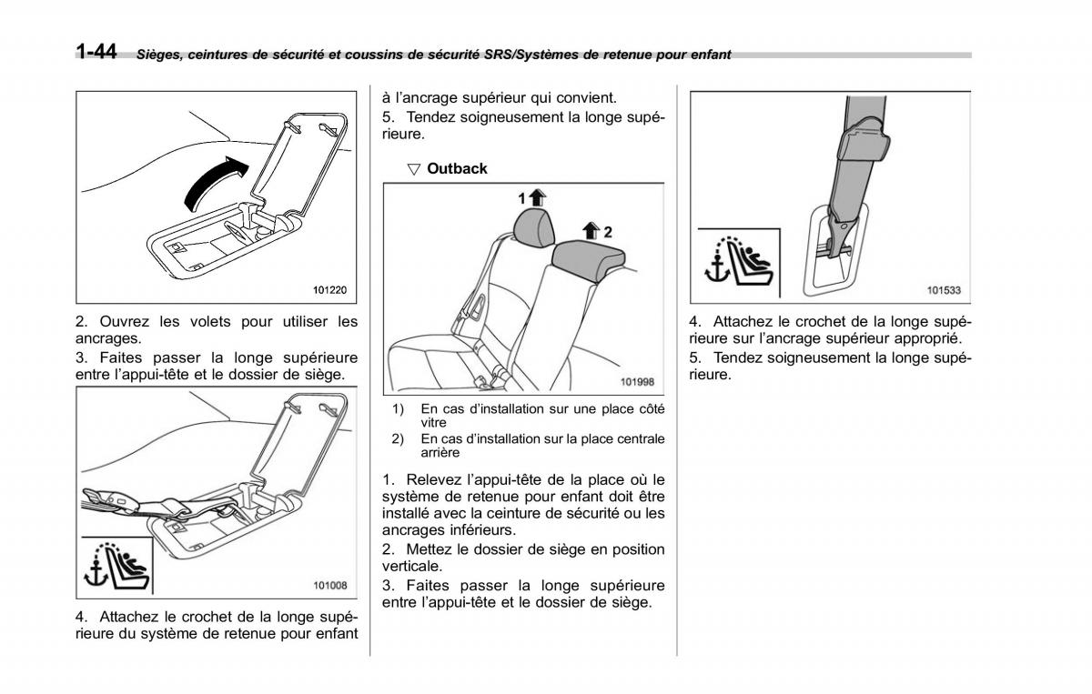 Subaru Outback Legacy V 5 manuel du proprietaire / page 75