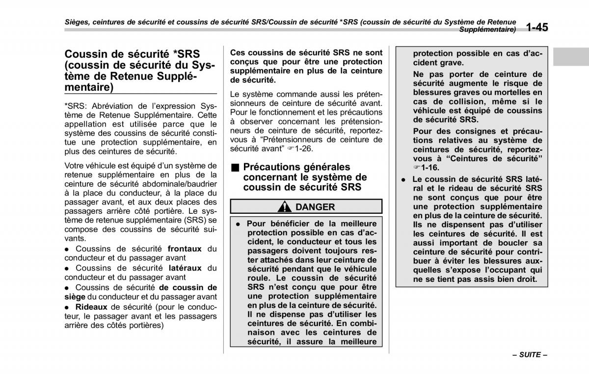 Subaru Outback Legacy V 5 manuel du proprietaire / page 76