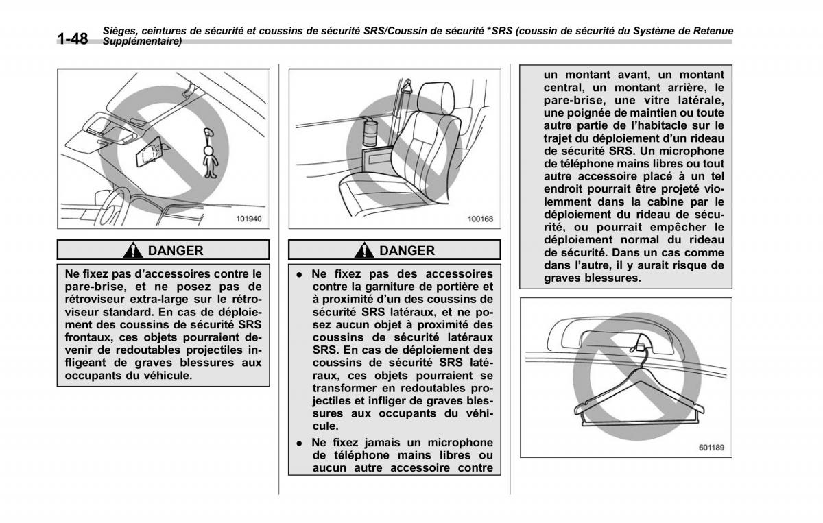 Subaru Outback Legacy V 5 manuel du proprietaire / page 79