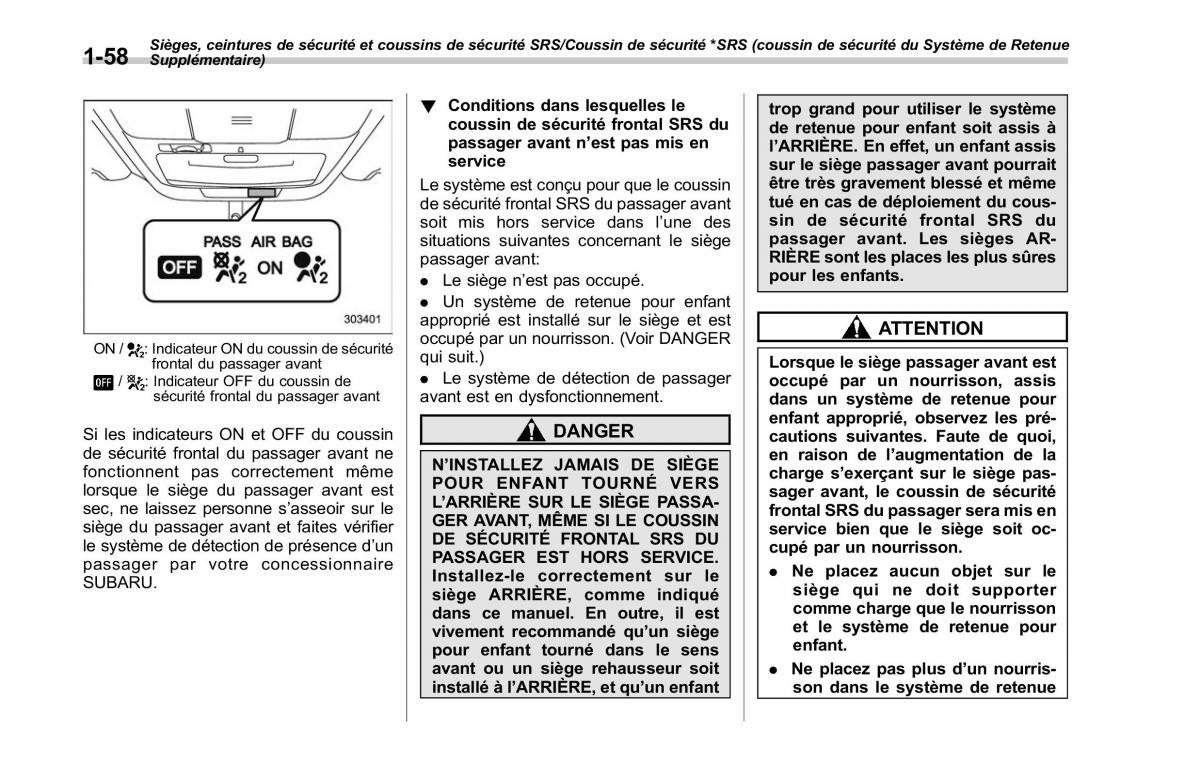 Subaru Outback Legacy V 5 manuel du proprietaire / page 89