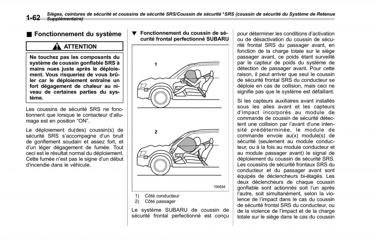 Subaru Outback Legacy V 5 manuel du proprietaire / page 93