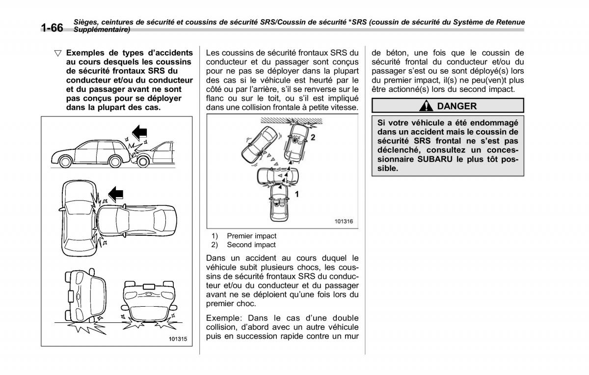 Subaru Outback Legacy V 5 manuel du proprietaire / page 97