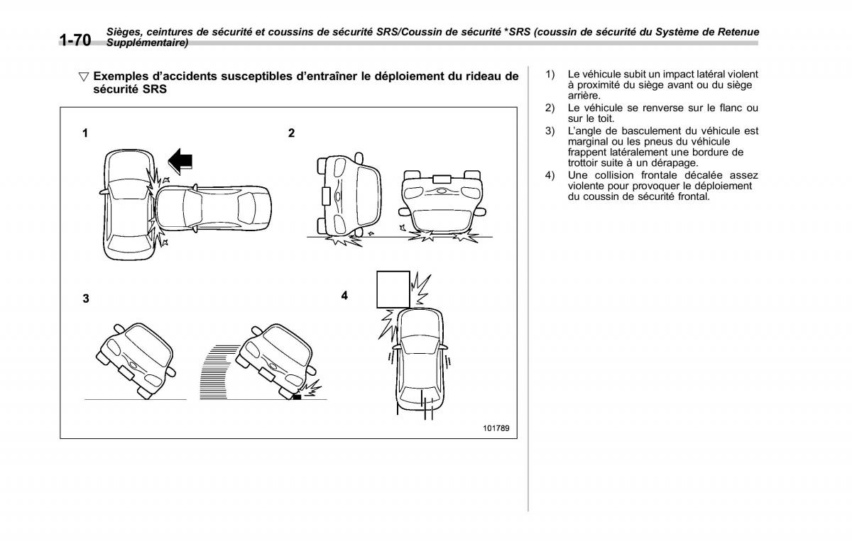 Subaru Outback Legacy V 5 manuel du proprietaire / page 101