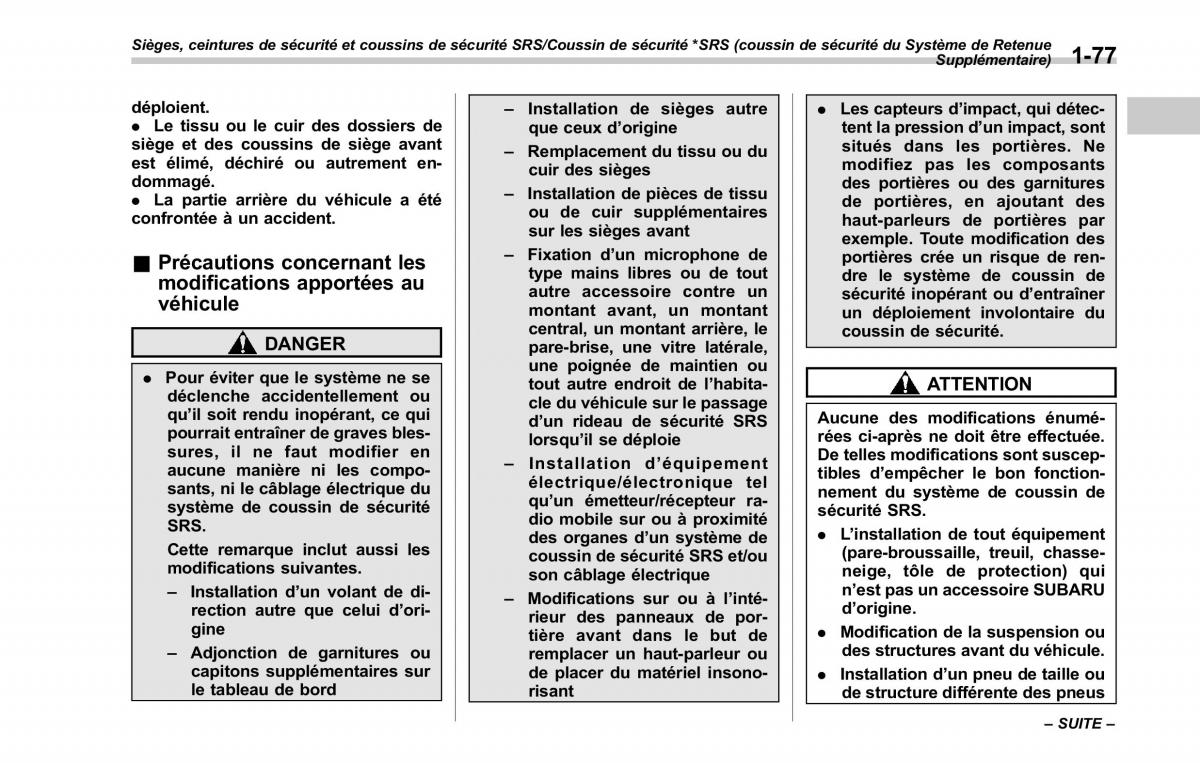 Subaru Outback Legacy V 5 manuel du proprietaire / page 108