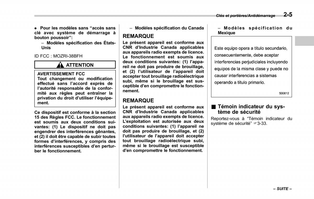 Subaru Outback Legacy V 5 manuel du proprietaire / page 114