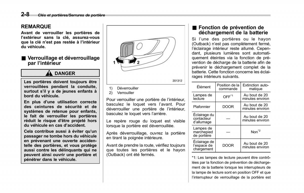 Subaru Outback Legacy V 5 manuel du proprietaire / page 117