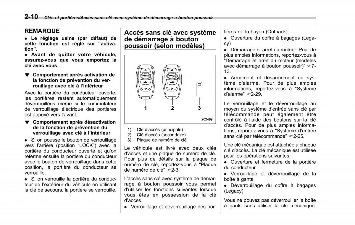 Subaru Outback Legacy V 5 manuel du proprietaire / page 119