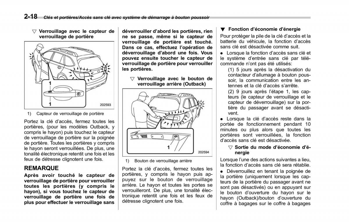 Subaru Outback Legacy V 5 manuel du proprietaire / page 127