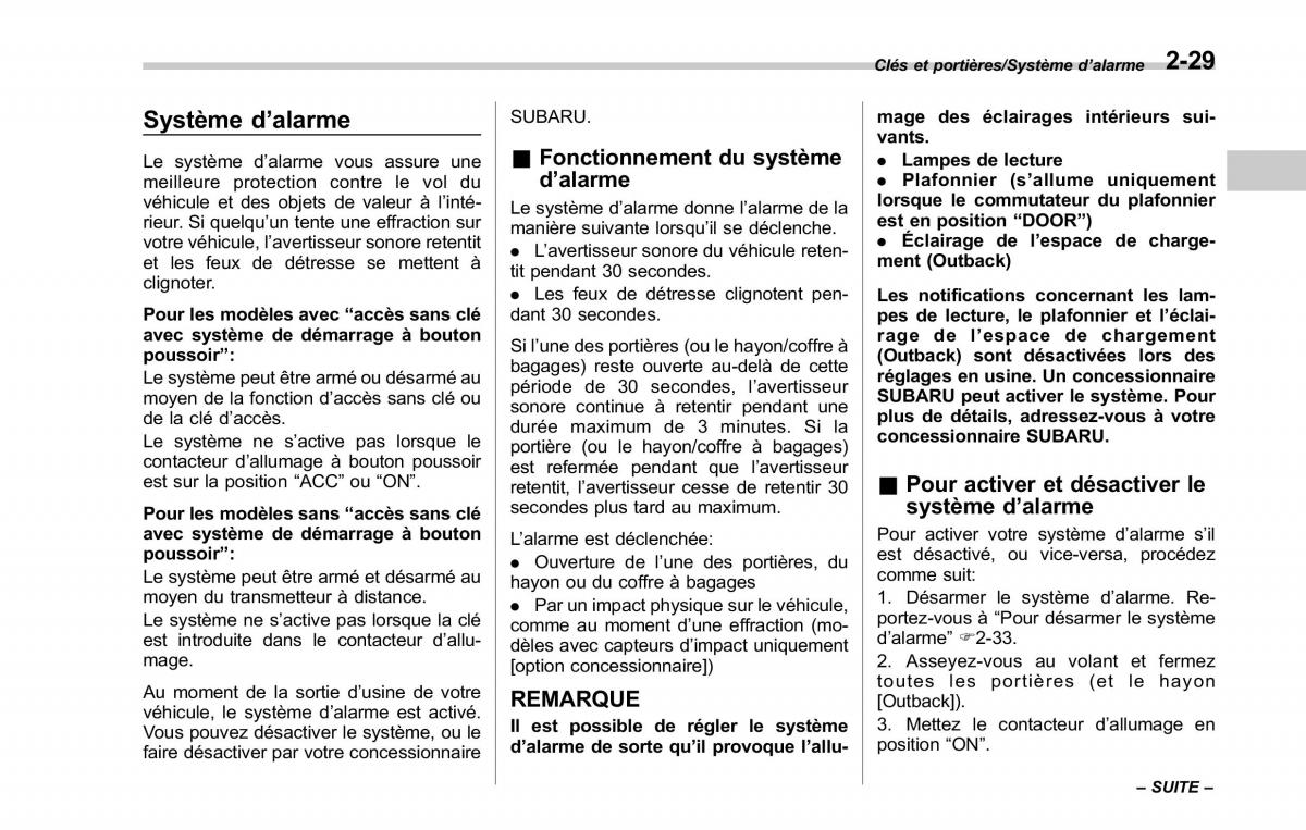 Subaru Outback Legacy V 5 manuel du proprietaire / page 138