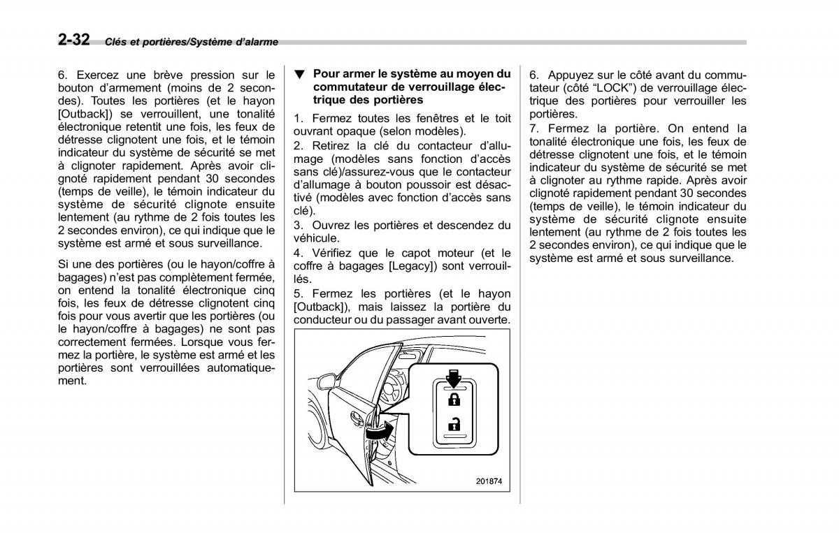 Subaru Outback Legacy V 5 manuel du proprietaire / page 141