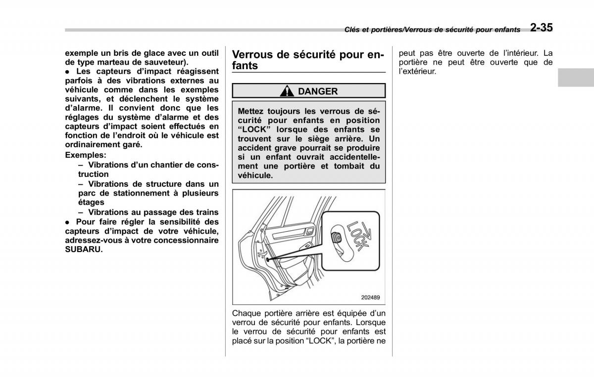 Subaru Outback Legacy V 5 manuel du proprietaire / page 144