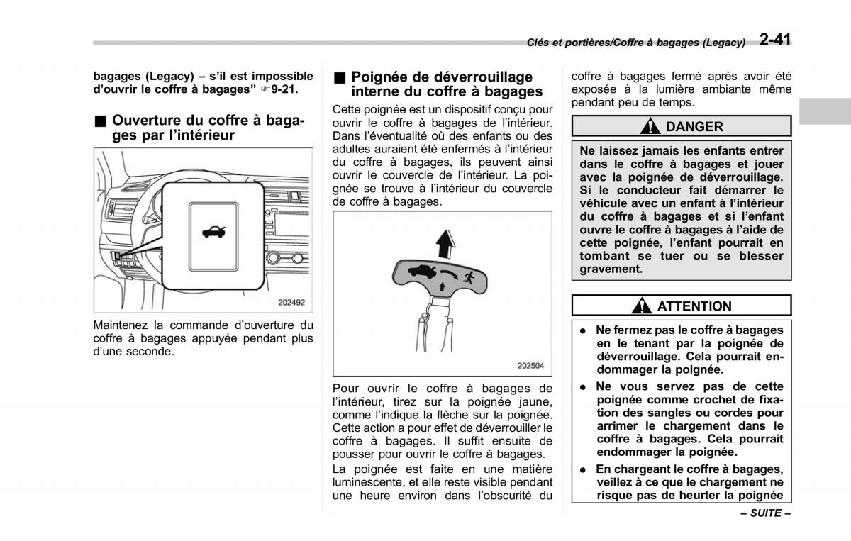 Subaru Outback Legacy V 5 manuel du proprietaire / page 150