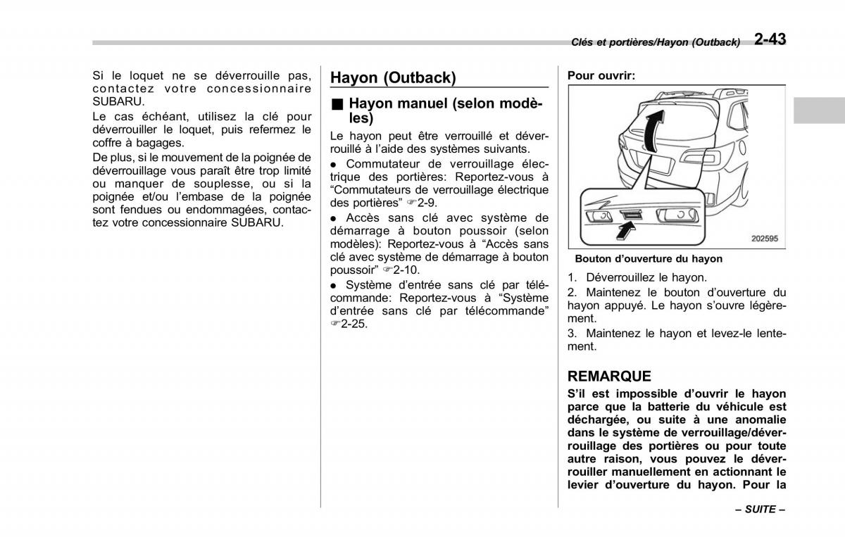 Subaru Outback Legacy V 5 manuel du proprietaire / page 152