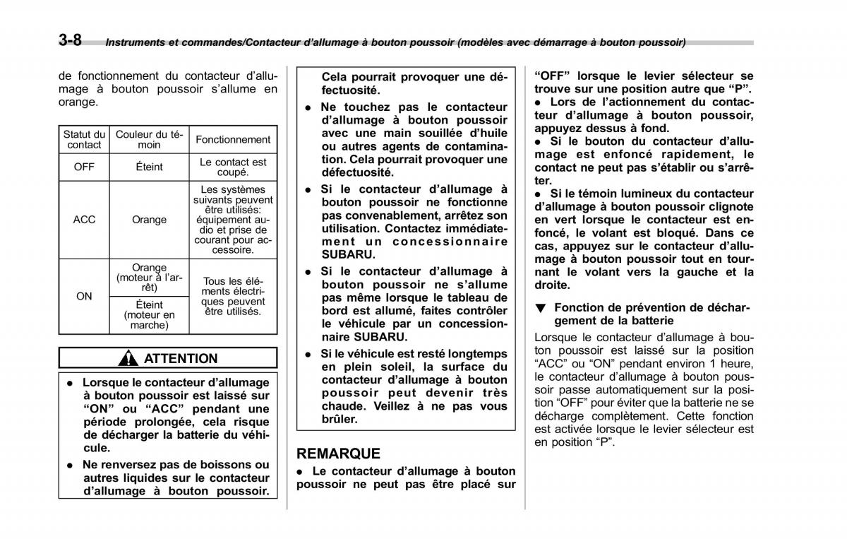 Subaru Outback Legacy V 5 manuel du proprietaire / page 171