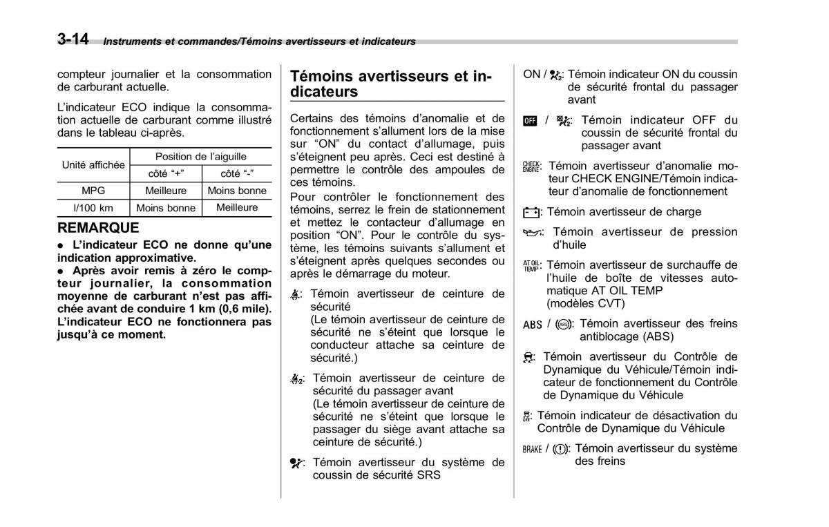 Subaru Outback Legacy V 5 manuel du proprietaire / page 177