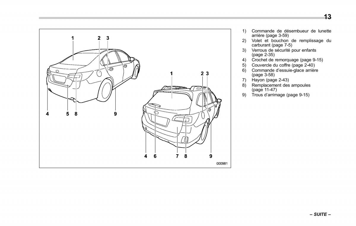 Subaru Outback Legacy V 5 manuel du proprietaire / page 18