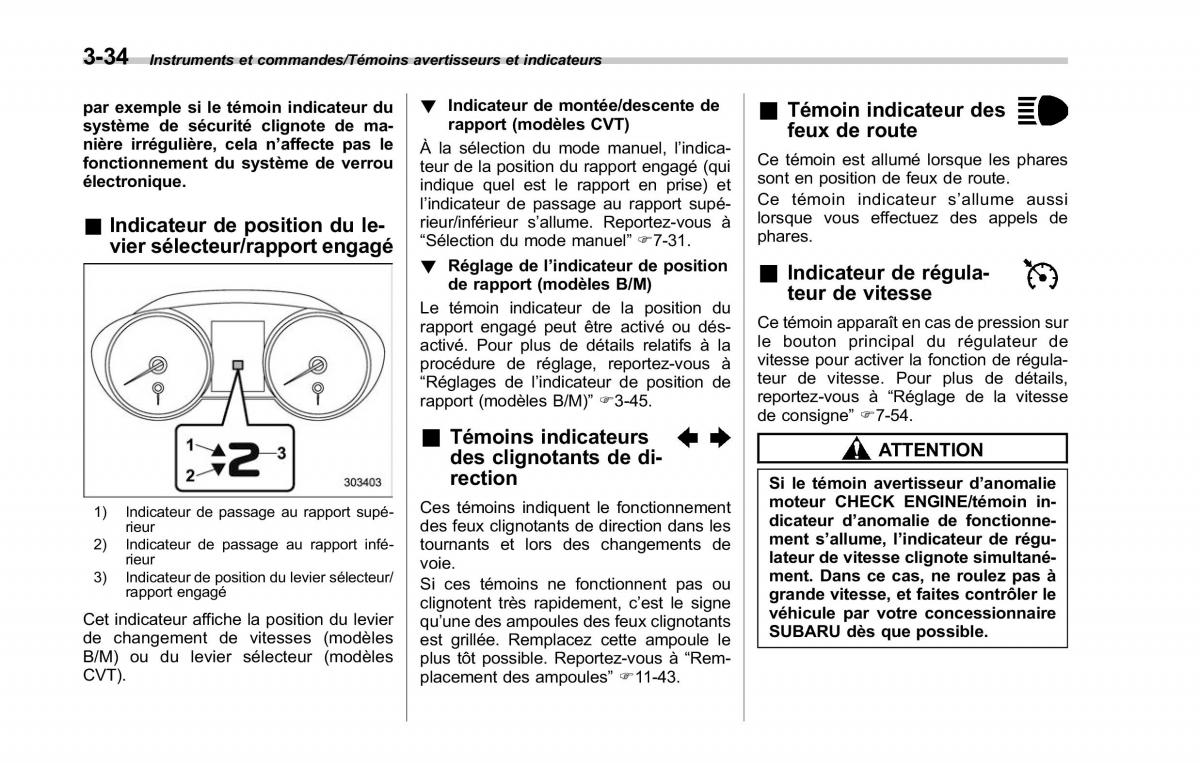 Subaru Outback Legacy V 5 manuel du proprietaire / page 197