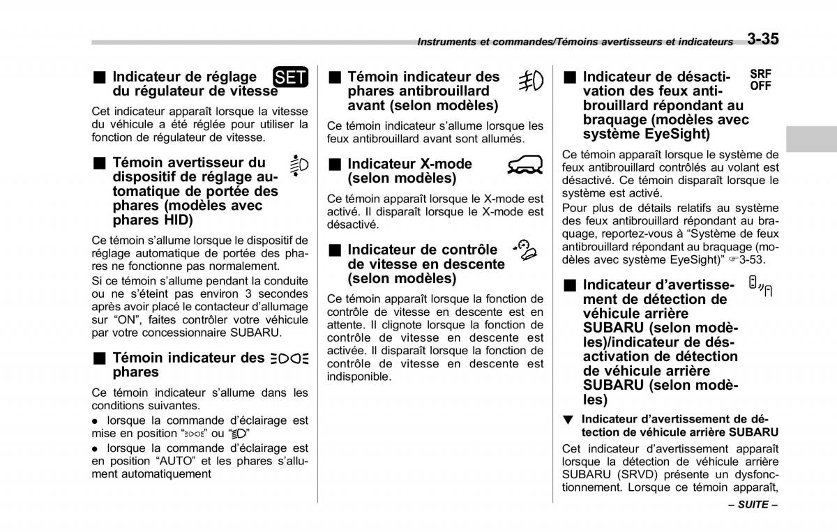 Subaru Outback Legacy V 5 manuel du proprietaire / page 198