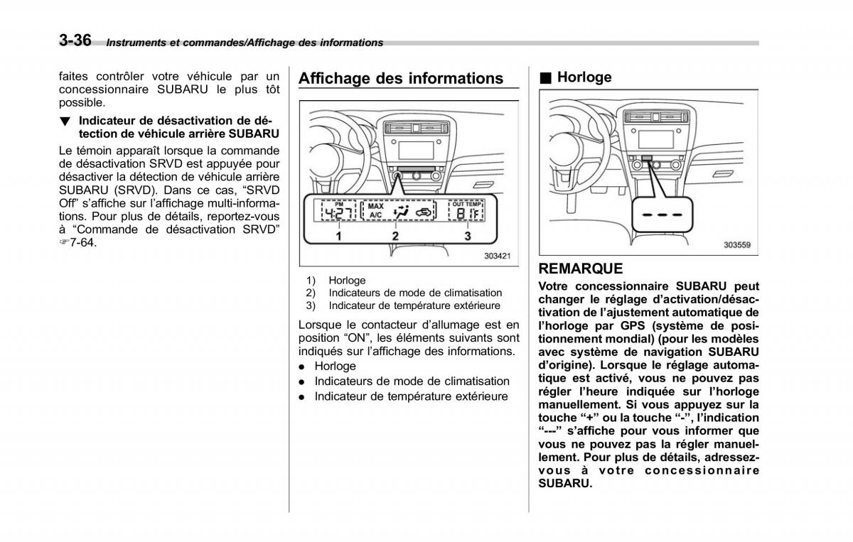 Subaru Outback Legacy V 5 manuel du proprietaire / page 199